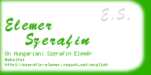 elemer szerafin business card