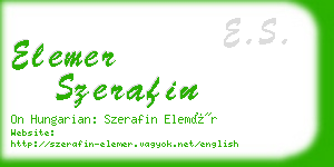 elemer szerafin business card